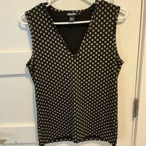 DKNY Black Polka Dot‎ Women's Top